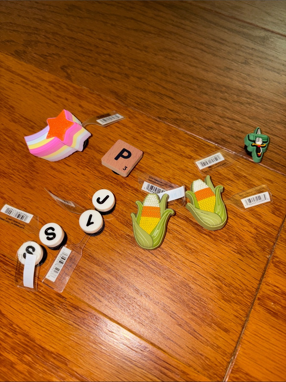 CROCS Jibbitz Charms - Green, Yellow, Orange, Pink, White, Black
